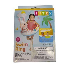 Intex Big Animal Inflatable Swim Pool Ring for Kids 3 - 6 Years Llama 34" x 23"